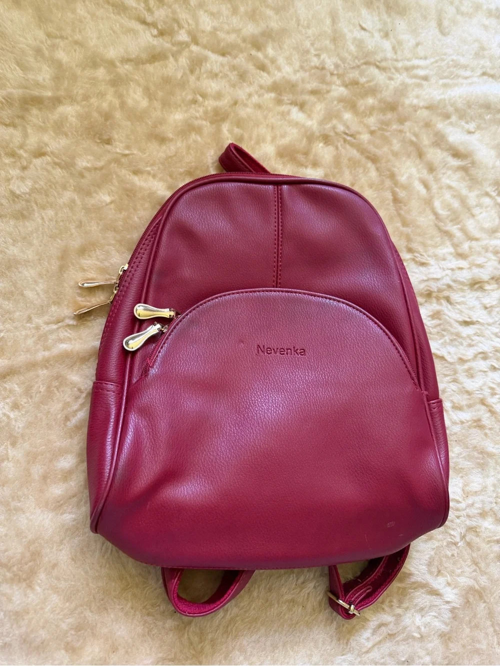 Nevenka Women's Red Mini Leather Backpack
